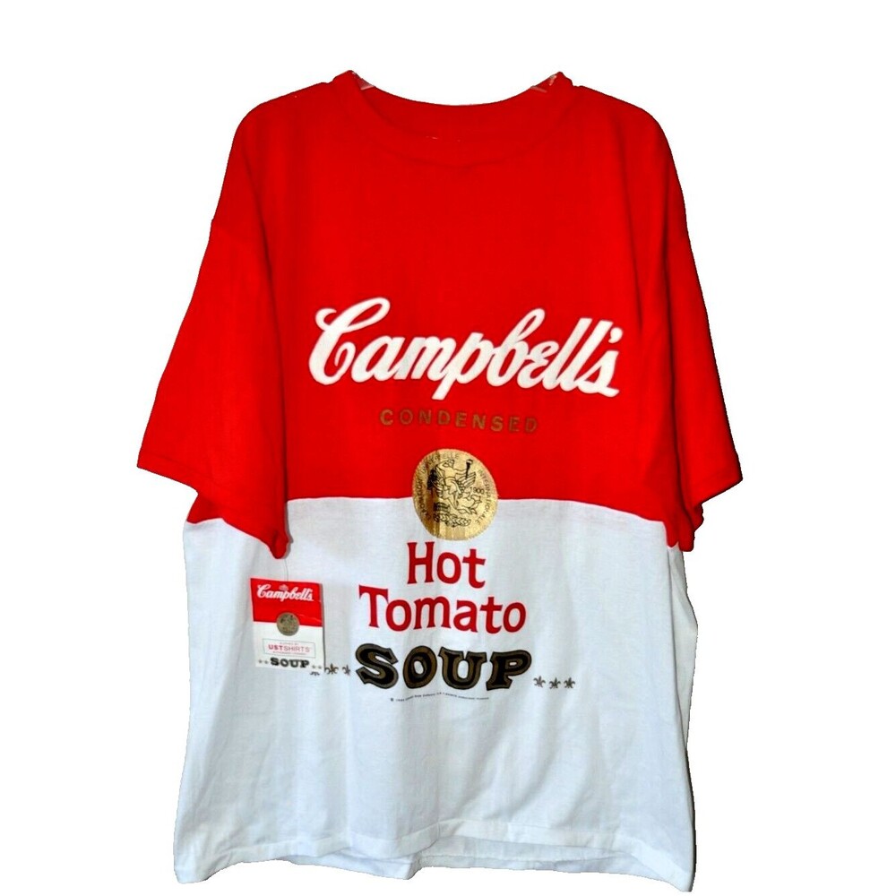Vintage 1988 Single Stitch Andy Warhol Campbell's Hot Tomato Soup T Shirt NWT